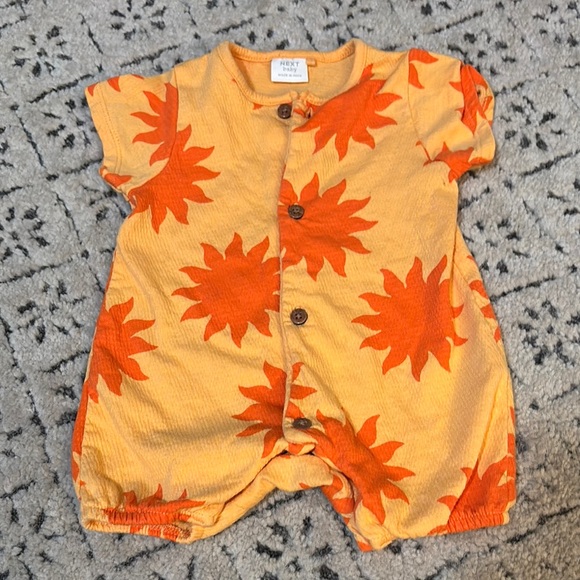 next Other - Next Baby Orange Patterned Romper Sz NB